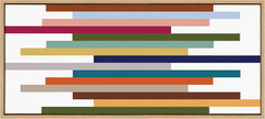 Sylvie Color Block Stacks Framed Canvas Wall Art – 18×40 Retro Modern Decor