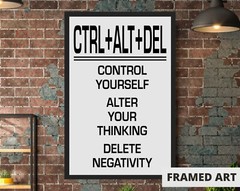 Inspirational Quotes Motivational Quote Poster Home Office Decor Framed 11×17″