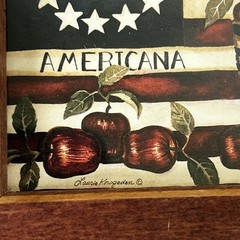 Framed Americana Print by Laurie Korsgaden, American Flag, Horizontal