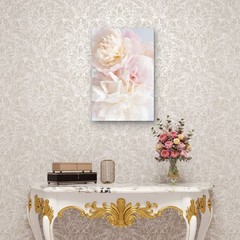 Soft Blush Pink Peony Blossom Floral 40x60cm Metal Print Ready to Hang