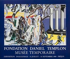 ROY LICHTENSTEIN Forest Scene with Figurines 26.25″ x 31.5″ Poster 1989 Pop Art