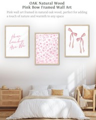 Natural OAK Wood Trendy How Lucky Are We Framed Wall Art, 12×16 in Pink Flora…