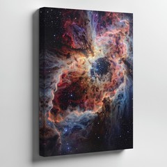Canvas Wall Art a Highly Detailed and Colorful Cosmic Nebula Dominates the
