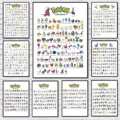 Pokemon Generations Canvas Print Classic Decoration Art Wall Poster Decor Kids