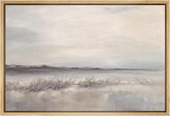 Wall26 Desolate Desert Abstract Framed Wall Art Subdued Tones Canvas Print