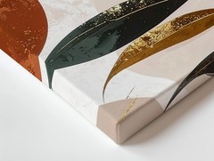 Palm Leaf Canvastropical Botanical Art With Geometric Color Blocks Wall Art
