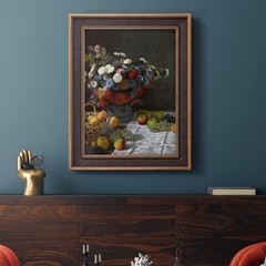 Canvas Flowers Wall Art Bronze Gold Framed Nature Paintings Colorful Vegetabl…