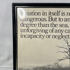 Vintage Aviation Safety Quote Framed Print Pilot Gift Wall Art 14.5×11.5