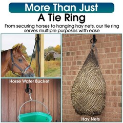 Horse Tie Ring – 2-3/8″ inches Heavy-Duty Solid Steel Cross Tie Ring for Horses,