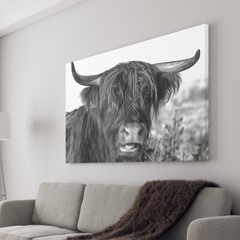 Highland Cattle Canvas Wall Art Print | Cows and Yaks Home Decor and Gifts