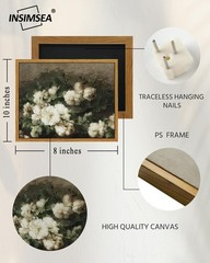 Framed Canvas Wall Art Vintage Decor, Vintage Flower Pictures Decor Aesthetic…