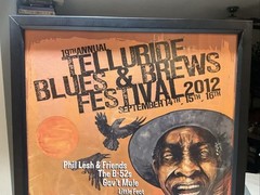 TELLURIDE BLUES & BREWS FESTIVAL 2012 EVENT POSTER FRAMED 29”x17” FREE SH