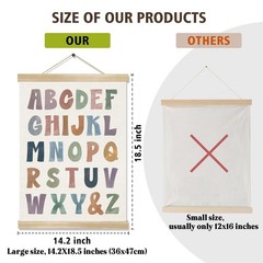 Alphabet and Number Wall Art Poster Set of 2,Toddler Learning Canvas Print Po…