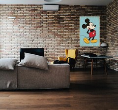 Mickey Mouse – Disney Poster (Retro Mickey / Blue Background) (Size: 24″ X 36″)