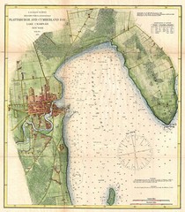 1872 US Coastal Survey Map of Plattsburgh and Lake Champlain, New York Poster