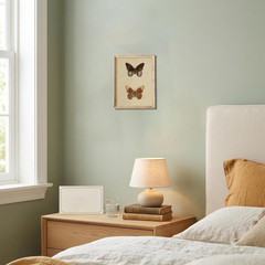 Vintage Butterfly Wall Art, Retro Butterfly Illustration Canvas Print, Neutral V