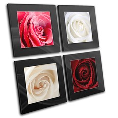 Love Roses Natural Floral MULTI CANVAS WALL ART Picture Print VA