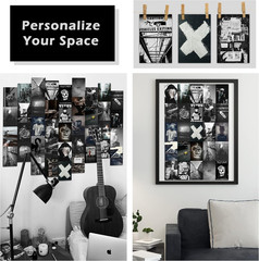 Grunge Aesthetic Wall Collage Kit – 40Pcs 4X6Inch Dark & Black Picture Set Fo…