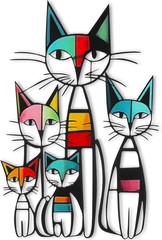 Colorful Iron Cat Wall Art – 10.6×15.7 in, Perfect for Cat Lovers’ Homes