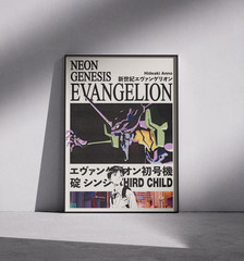 Neon Genesis Evangelion Anime Poster, Vintage Manga Wall Art Print Decor