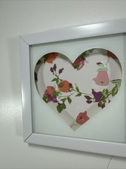 Opal House Floral Heart Framed Wall Art White 8×8