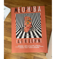 Cage the Elephant Melophobia Vertical Music Poster Orange Black White Decorative