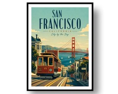 San Francisco Travel Poster Print Vintage California Wall Art Retro Cityscape
