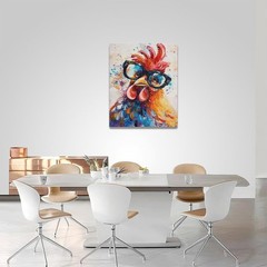 Banksy Chicken Wall Art Rooster Pictures Funny Chicken Canvas Wall Decor Roos…