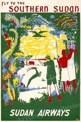 1960s Fly Sudan Airways African Safari Travel Poster – 24×36