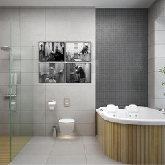 Funny Bathroom Wall Art Set of 4-Black and White Wall Art for Bathroom