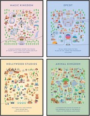 Amusement Theme Park Map Poster – Unframed 12×16 Inch Posters & Prints – Iconic