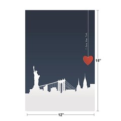 I Love New York Cut Out Silhouette Cool Wall Decor Art Print Poster 12×18