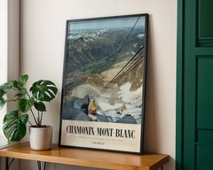 France – Chamonix Mont Blanc – 1956 Retro Travel Poster