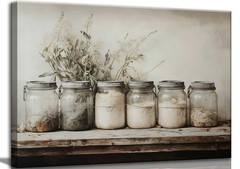 Farm Kitchen Canvas Wall Art Rustic Vintage Country Spice Still Life Culinary…