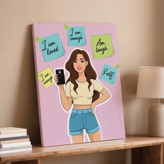 Vibrant, Illustrated Scene Featuring A Confident Figure Standing In Wall Art