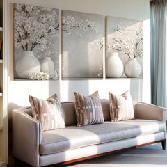 3 Pieces Elegant Floral Still Life Large Wall Art Set for Bedroom Set Of 3