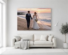 Sentimental Couple Anniversary Gift Thick Frameless Custom Photo Date Canvas