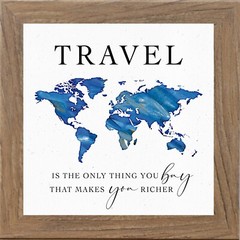 Travel Wall Art – “Travel Makes You Richer” – Framed Decor by Summer Snow