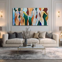 Neutral Abstract Canvas Wall Decor Figures Posters Line Art Large Wall Art fo…