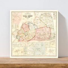 Old Map of Queens County, NY 1859 – Vintage New York Art