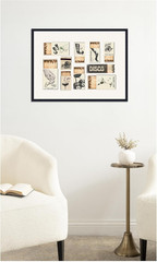 Vintage Matchbox Canvas Art in Beaded Black Frame – 24×18 Wall Decor