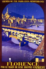ITALY BRIDGE EUROPE FLORENCE PONTE VECCHIO FIRENZE TRAVEL VINTAGE POSTER REPRO