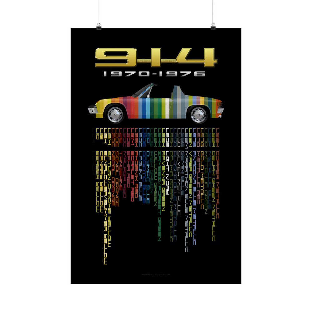 Porsche 914 Colors – Early Model – Art Print Wall Poster