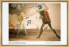Wall26 – Burning Giraffes & Telephones by Salvador Dali Framed Canvas Wall Art