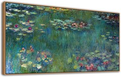 Framed Wall Art Canvas Prints Water Lilies by Claude Monet Garden Scenery Lar…