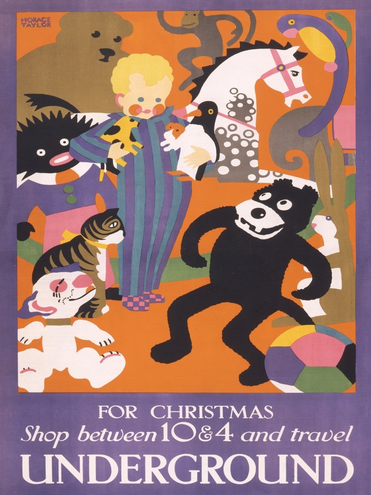 9723.Decoration Poster.Room Wall art.Home interior decor.London Christmas.Toys