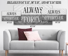 Always and Forever – Large Canvas (Not Printed on Wood) – Stretched – Headboard