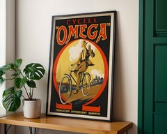 Cycles Omega (2) (France) Bicycle 1925 Retro Vintage Poster Print