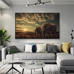 African Elephant Canvas Painting Modern Animal Wall Art Poster Print Art Picture