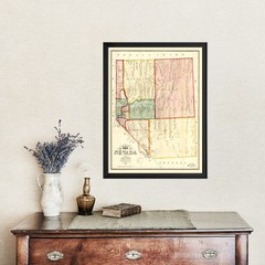Old Map of Nevada 1866 – Vintage Nevada Art